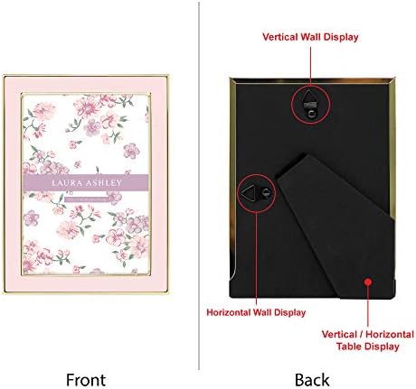 Laura Ashley 4x6 White Enamel Picture Frame with Silver Edges