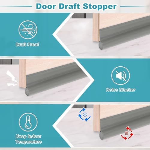 Uxcell 37 Inch Door Draft Stopper Gray