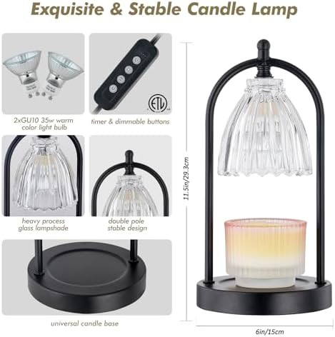 GyroVu Candle Warmer Lamp with Timer and 3-Level Dimming