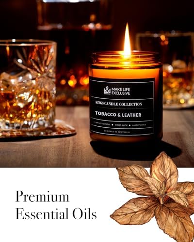 Tobacco Leather Scented Jar Candle for Men