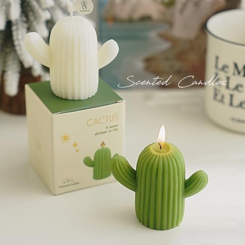Cactus Shaped Candles with 4 Scents and Colors