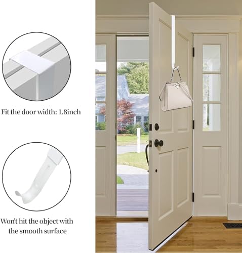 Pseutio Wreath Hanger for Front Door Adjustable 15-25 Inches 20 lbs Capacity White