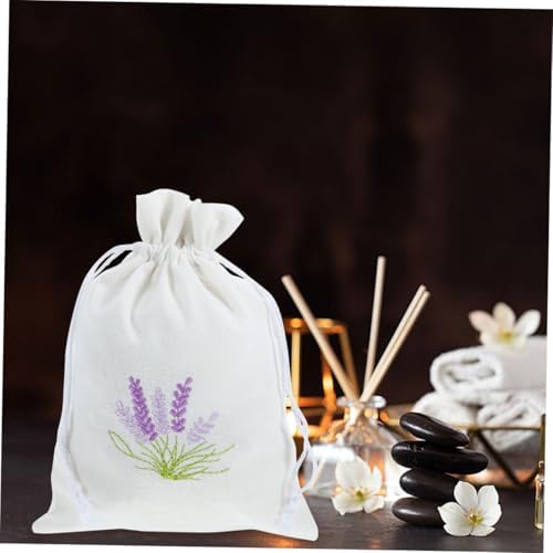 Happyyami Lavender Drawstring Cotton Sachet Bag for Fragrance Storage