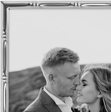 Americanflat 5x7 Bamboo-Style Picture Frame - Silver