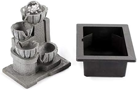 Dyna-Living Indoor Tabletop Water Fountain with LED Lights and Rolling Ball Design