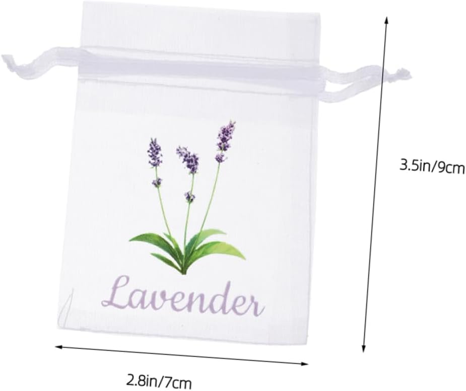 VOSAREA Lavender Dried Sachet Bags 50pcs Drawstring Pouches for Home Fragrance