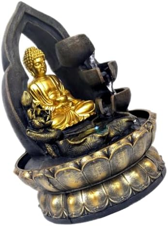 Buddha Statue Resin Tabletop Water Fountain Decor