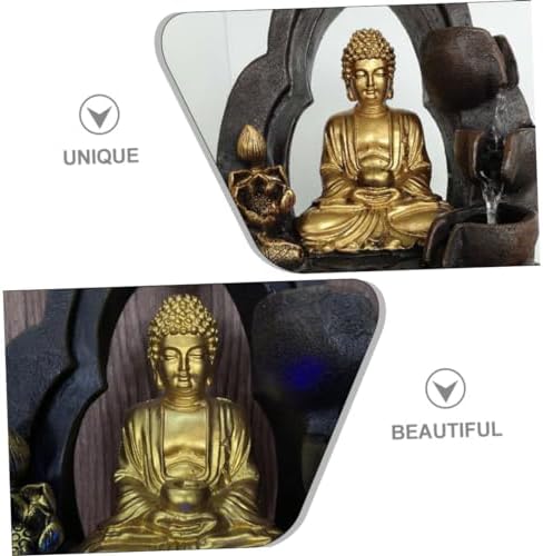 Buddha Statue Resin Tabletop Water Fountain Decor