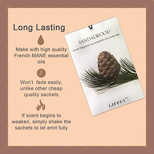 14 Pack Sandalwood Scented Sachets for Closet and Drawer