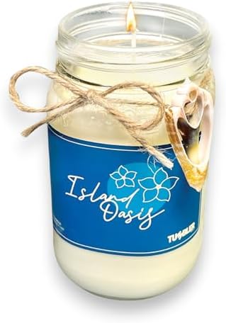 Tumbler Home Beach Candle with Real Shell