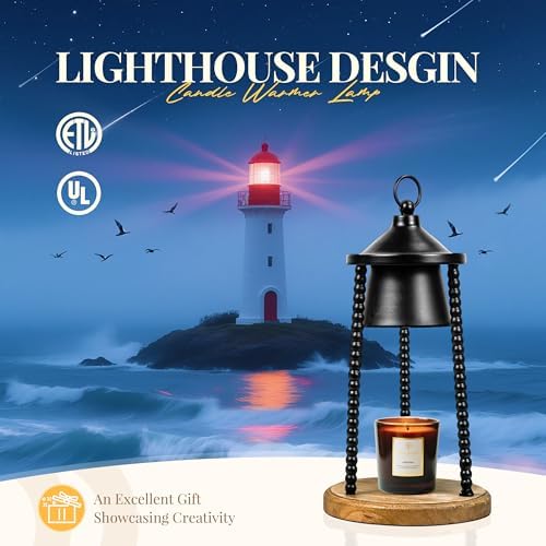 Lighthouse Candle Warmer Lamp with Timer and Dimmer