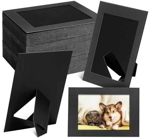 50 Pack Black Cardboard Picture Frames 4x6 Inches