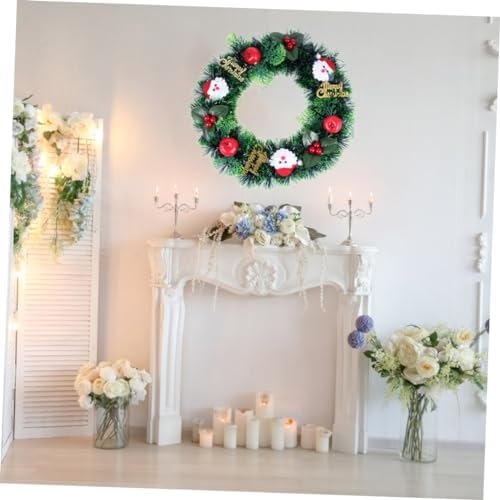 Cabilock Christmas Wreath Door Hanger Garland Snowman Decor for Wall and Party