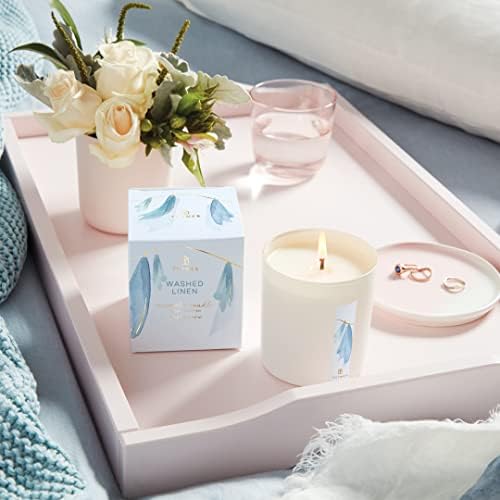 Thymes 8 oz Linen Candle in Matte White Jar