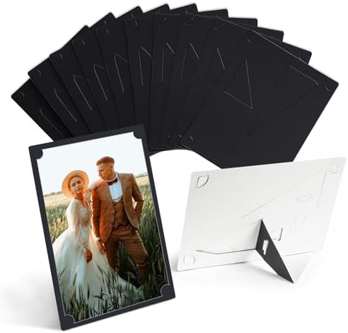 Black Paper Frames 5x7 Set of 10 Cardboard Photo Frame with Easel DIY Crafts