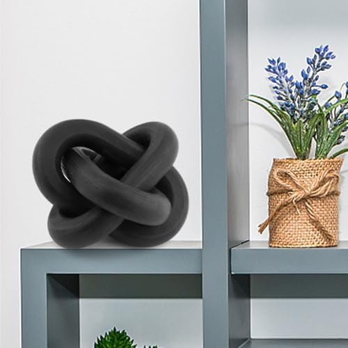 Quixleen Wood Knot Chain Link Decor Black