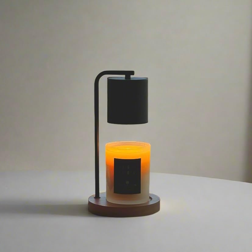 Coyal Flameless Candle Warmer Lamp with Timer and Dimmer - Black Wood