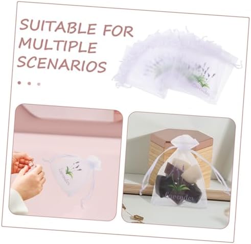 Happyyami Lavender Scented 20pcs Drawstring Sachets Bags for Fragrance Storage