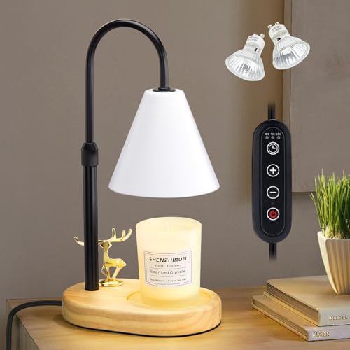 Oak Leaf Adjustable Height Candle Warmer Lamp with Timer and Dimmer