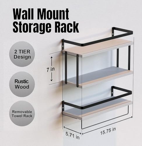 RICHER HOUSE 21 Tier Floating Wall Shelves Set of 2 - White