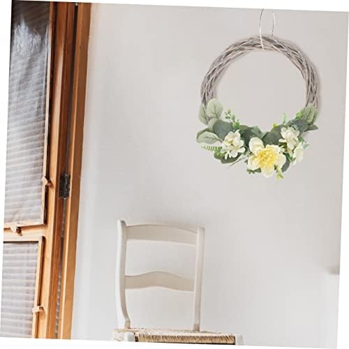 Luxshiny 2pcs Christmas Woven Rattan Decoration Wreath Prop