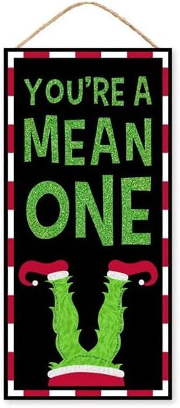 12 Inch Youre A Mean One Wooden Christmas Monster Wall Door Hanger