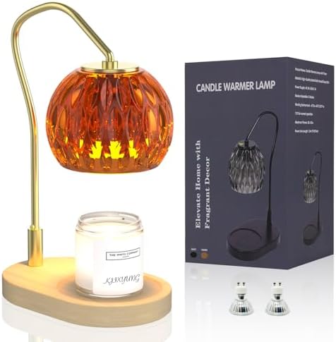 Amber Candle Warmer Lamp with Timer and Dimmer