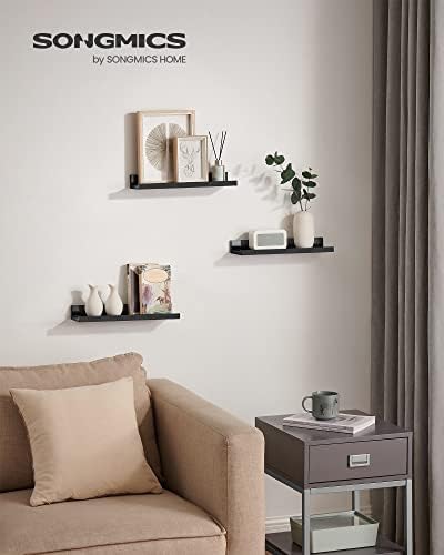 SONGMICS Set of 3 Floating Wall Shelves 15-Inch Wide Black