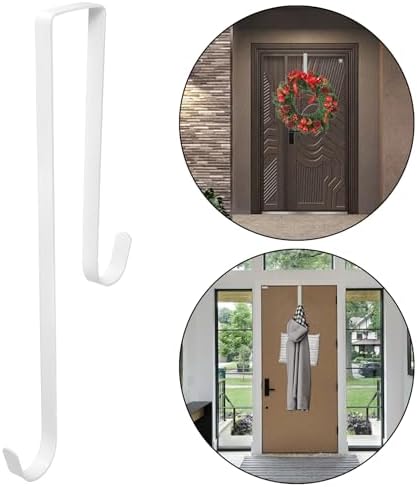 Double Side Wreath Hanger Over The Door - Large Metal Hook for Christmas