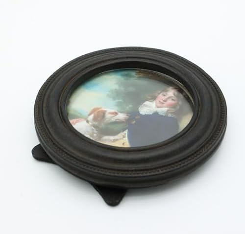 3x3 Small Vintage Round Picture Frame Mini Antique Black Grey Ornate Artistic Display Frame