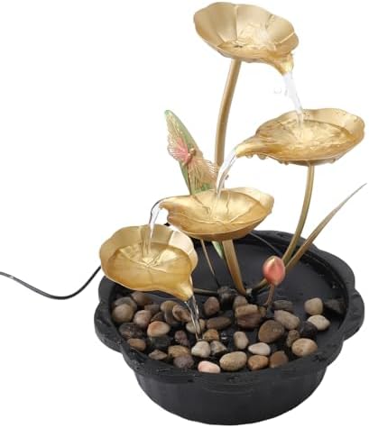 Desktop Water Fountain Ornament with USB and LED Light