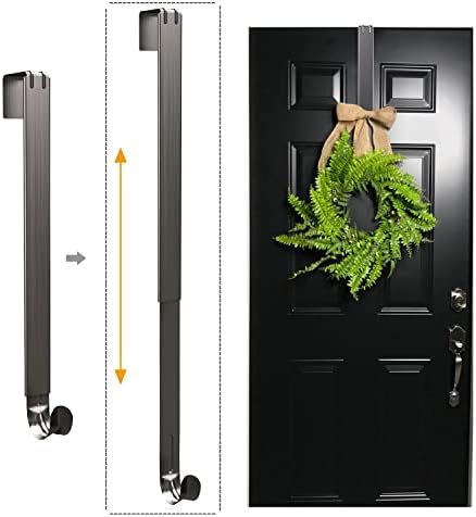 Adjustable Wreath Hanger for Door 20lbs Capacity White and Nickel
