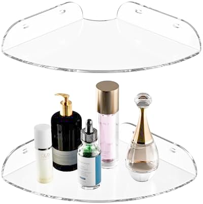 7x7 Inch Clear Acrylic Corner Shelf Set of 2