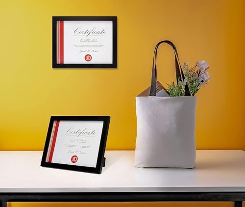 Frametory 85 x 11 Document Frame with Back Hangers and Easel Stand