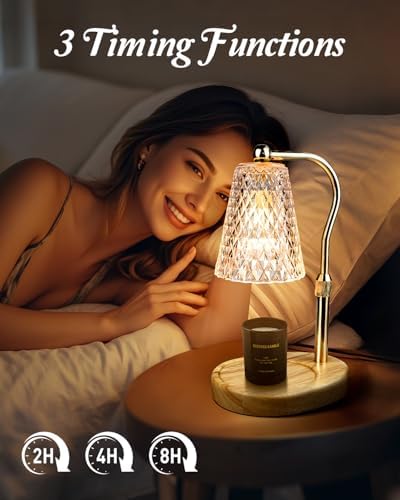Candle Warmer Lamp with Timer and Dimmer Adjustable Height Scented Aroma Diffuser Home Decor