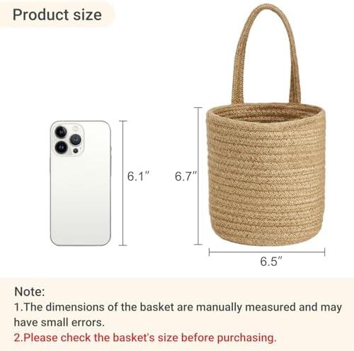 Dahey 2 Pack Wall Hanging Rope Baskets with Artificial Eucalyptus