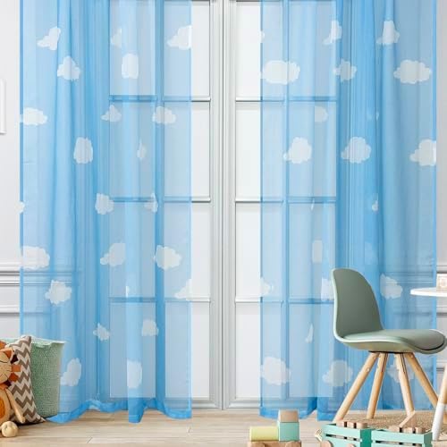 WINYY Sheer Curtain Panel for Kids Room