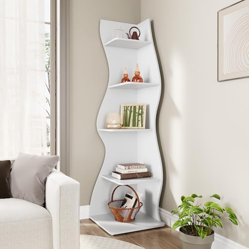 LITTLE TREE 5-Tier Wall Corner Bookshelf