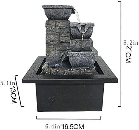 XXZY 4-Tiered Tabletop Fountain with Square Base