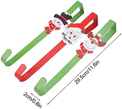 3 Pack Christmas Wreath Hangers with Snowman Reindeer Decoration