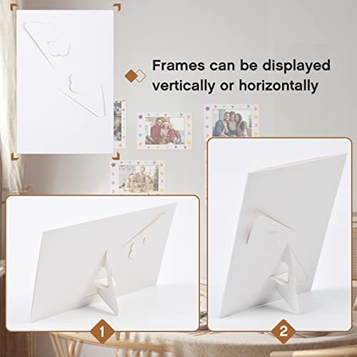 Jecery 100 Pcs White Paper Photo Frames with Easel Stand