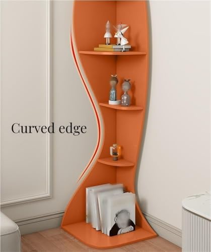 4-Layer Wood Corner Bookcase Storage Display Rack for Living Room