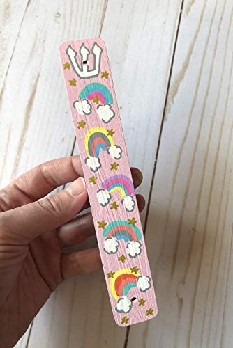 Rainbow Mezuzah Scroll Case for Jewish Baby Girl