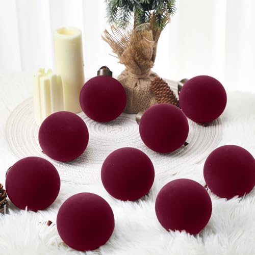 Liliful 15 Pcs Velvet Christmas Balls Decor