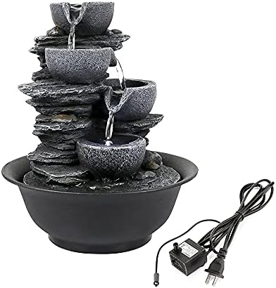 Naturefalls Indoor Tabletop Water Fountain 106 Inch 4 Tier with LED Light