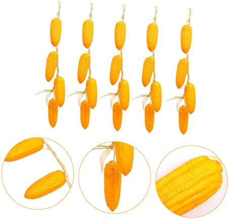 5 Strings Artificial Vegetable Decor Faux Corn for Farmhouse