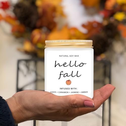 Homsolver Fall Decor Candles with Hello Fall Message