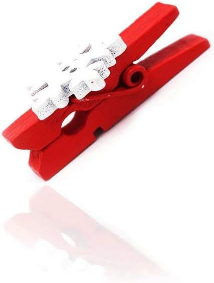 50PCS Christmas Wooden Photo Clips with Jute Twine for Cards and Crafts