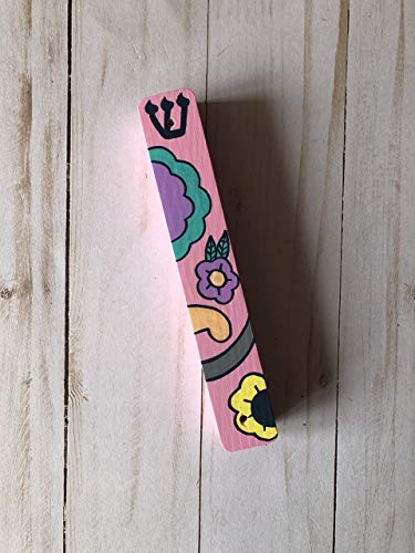 Lea Joelle Hamsa Mezuzah Set with Blessing Light Pink
