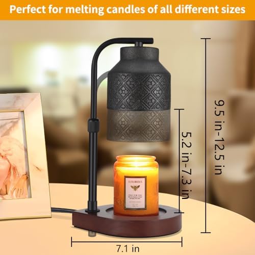 Dimmable Candle Warmer Lamp with Timer and Adjustable Height